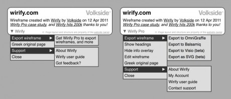 Wirify and Wirify Pro menu items - Wirify user guide