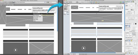 Wirify Pro wireframe exported into OmniGraffle