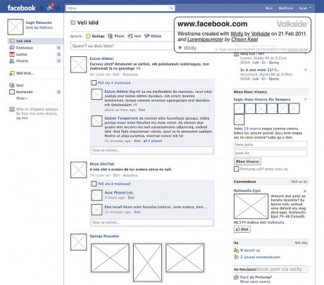 Greeked Wirify wireframe of Facebook