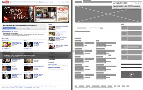 YouTube - Original vs Wirify wireframe