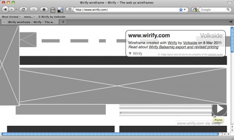 Wirify page elements and hover - Wirify user guide