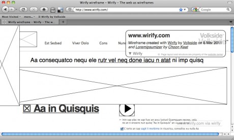 Greeked wireframe - Wirify user guide