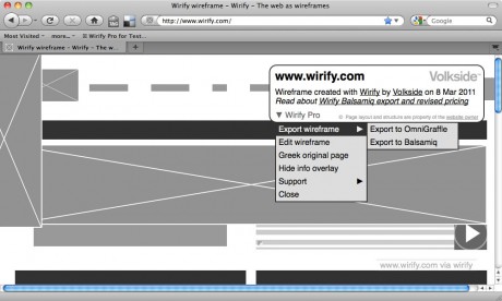 Wirify Pro - Exporting a wireframe - Wirify user guide