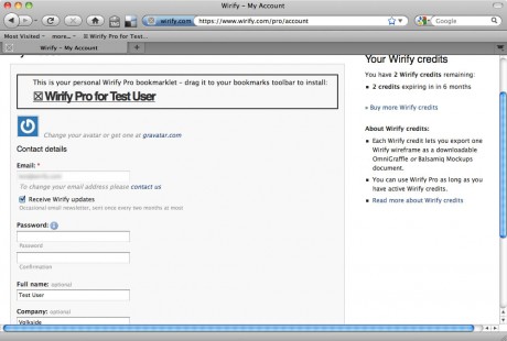 Wirify Manager - My Account - Wirify user guide
