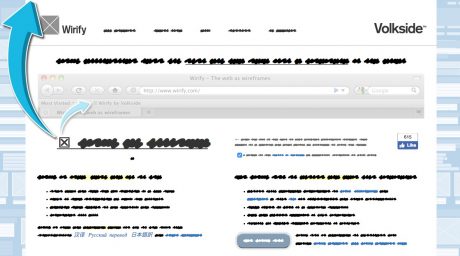 Redacted wireframe using Wirify and Exittext